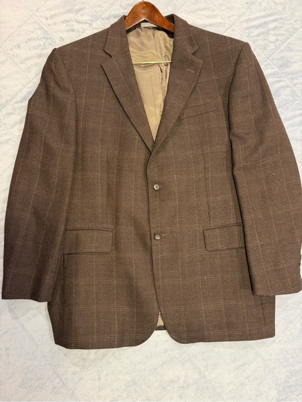 Men's Brown Windowpane Blazer - Classic Tailored Jacket